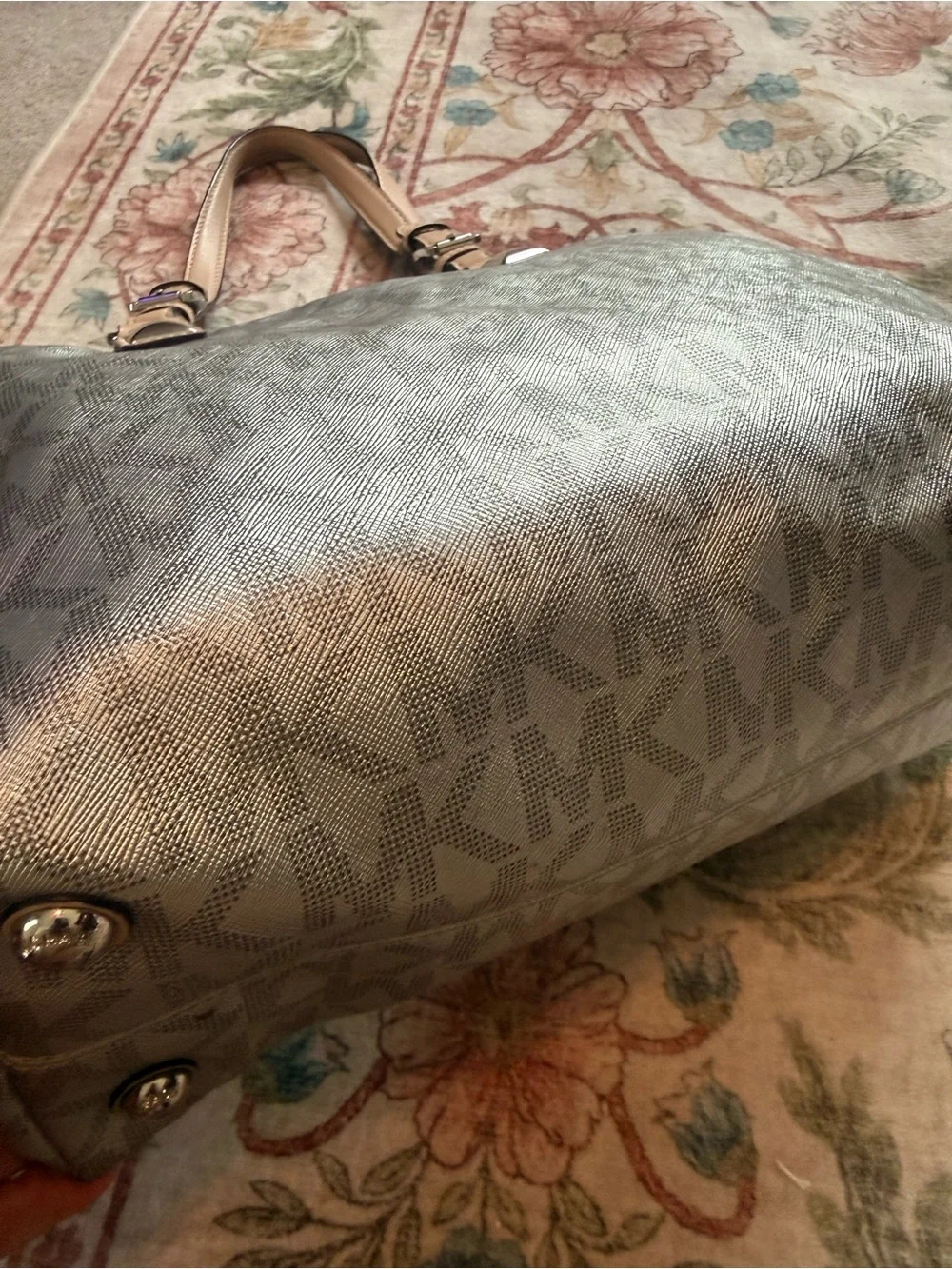 Michael Kors Beige Logo Tote with Tan Straps
